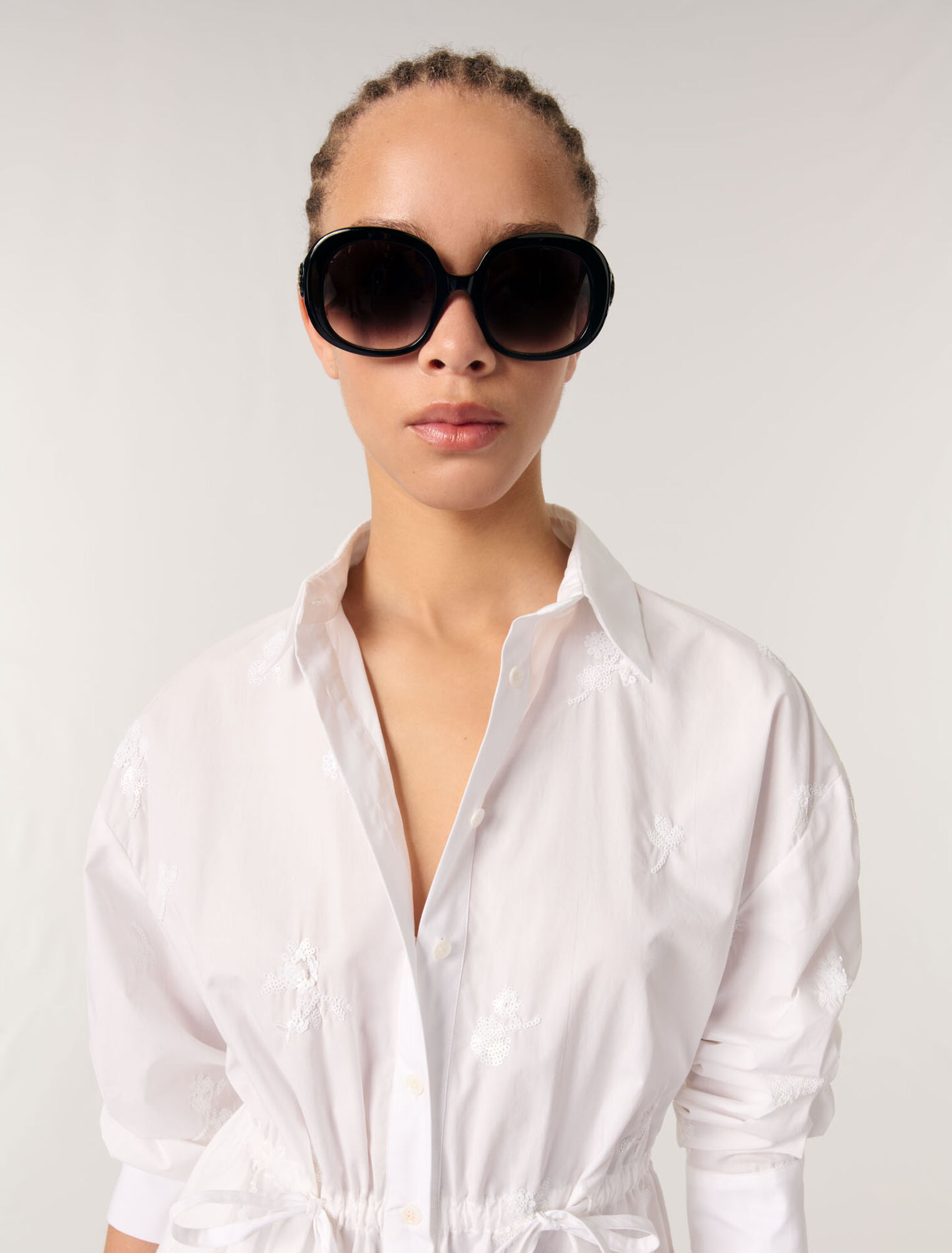 Chemise courte brodée