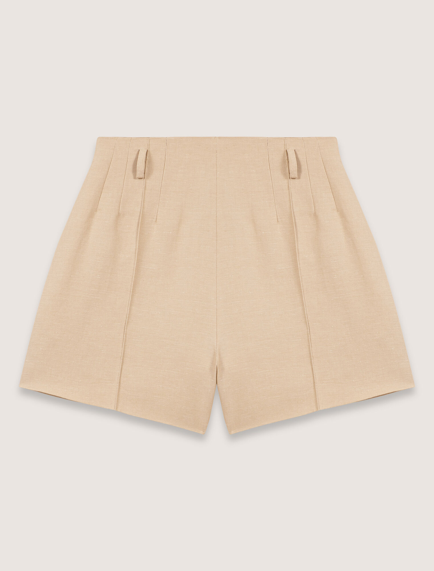Linen and cotton shorts with darts