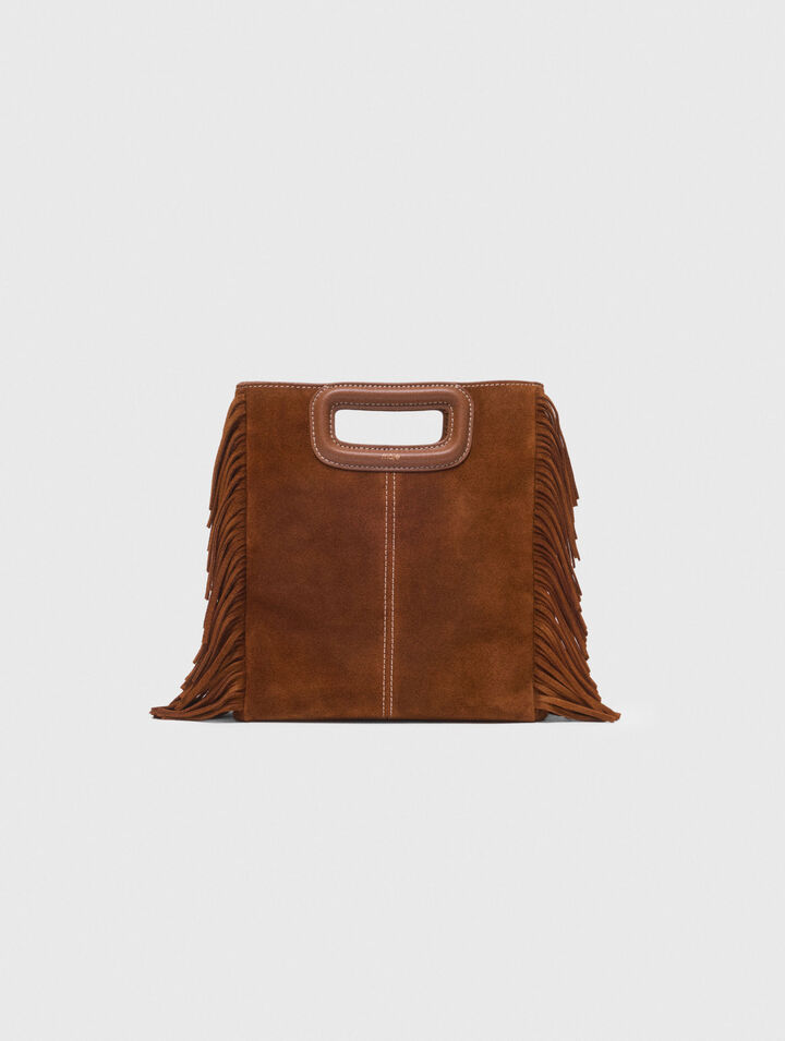 Sac M en suède surpiquée