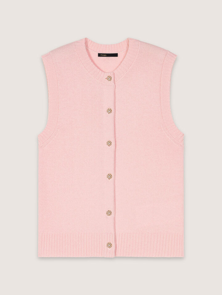 Cardigan sans manches en laine