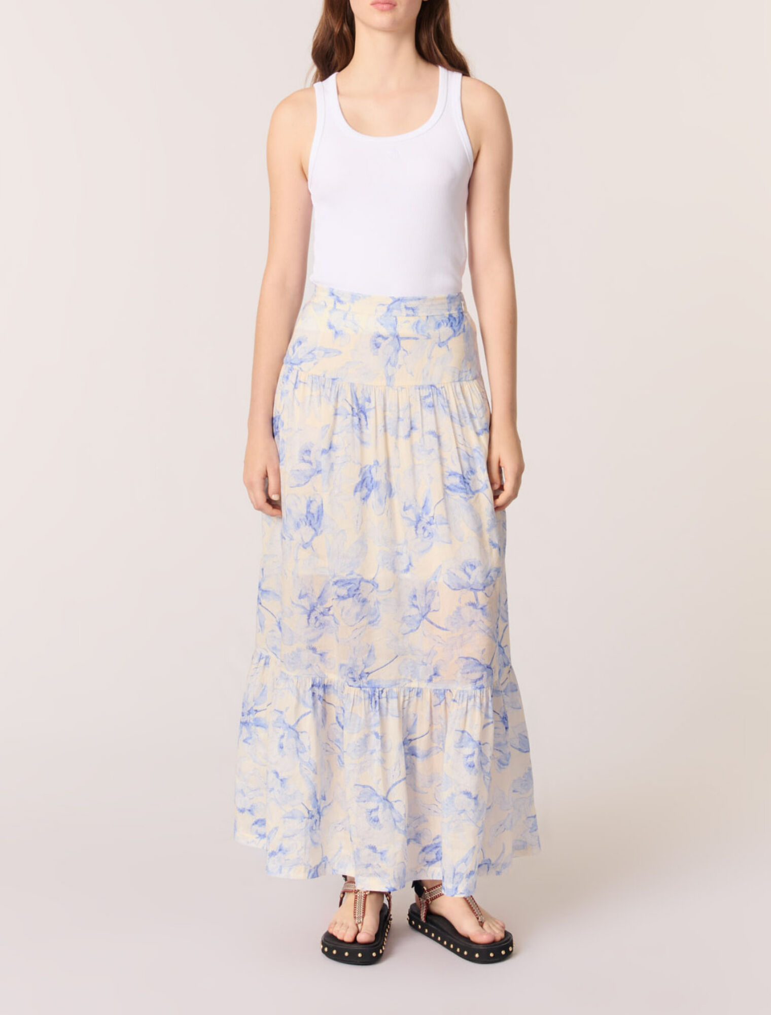 Jupe longue imprim&eacute; floral