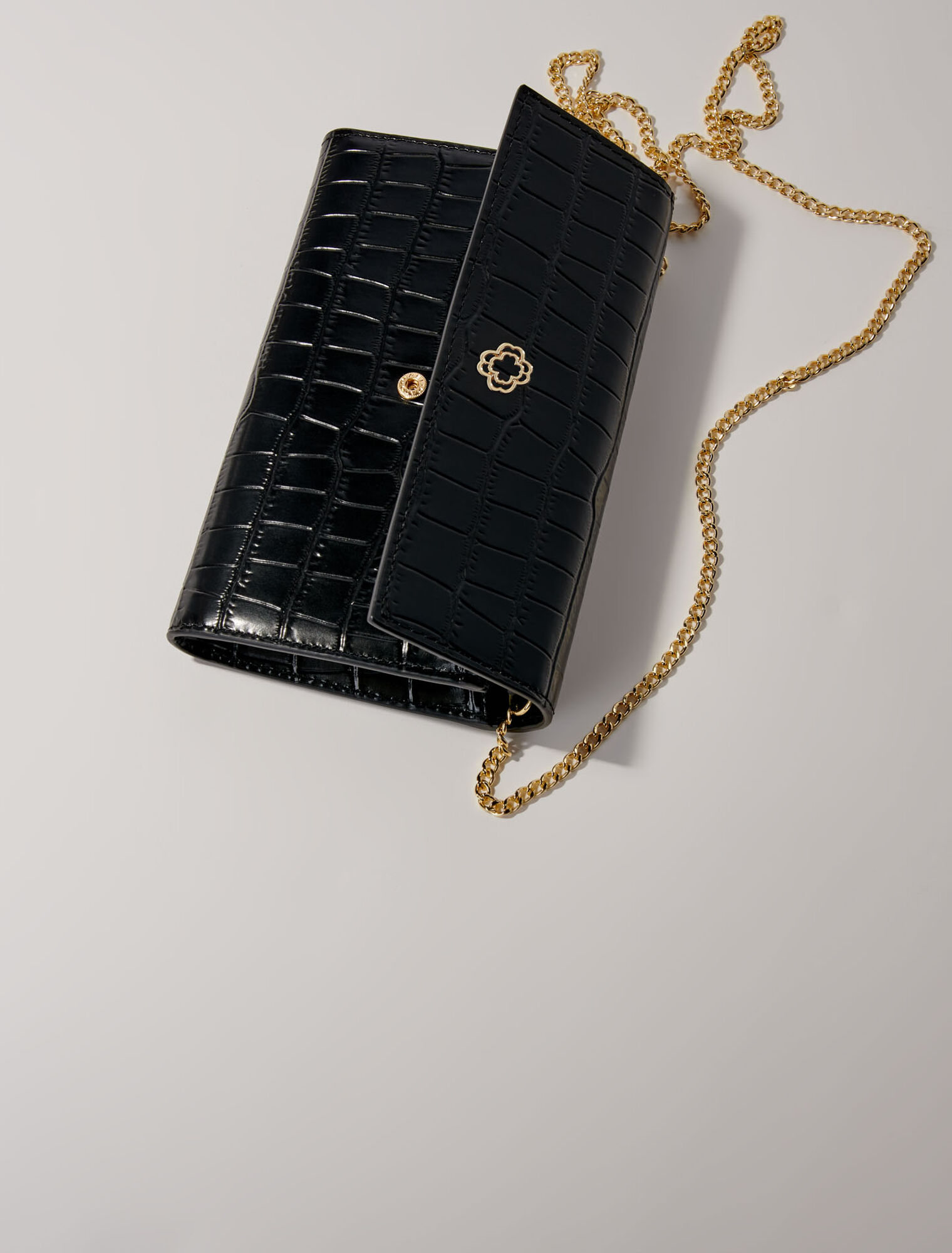 Sac pochette en cuir embossé