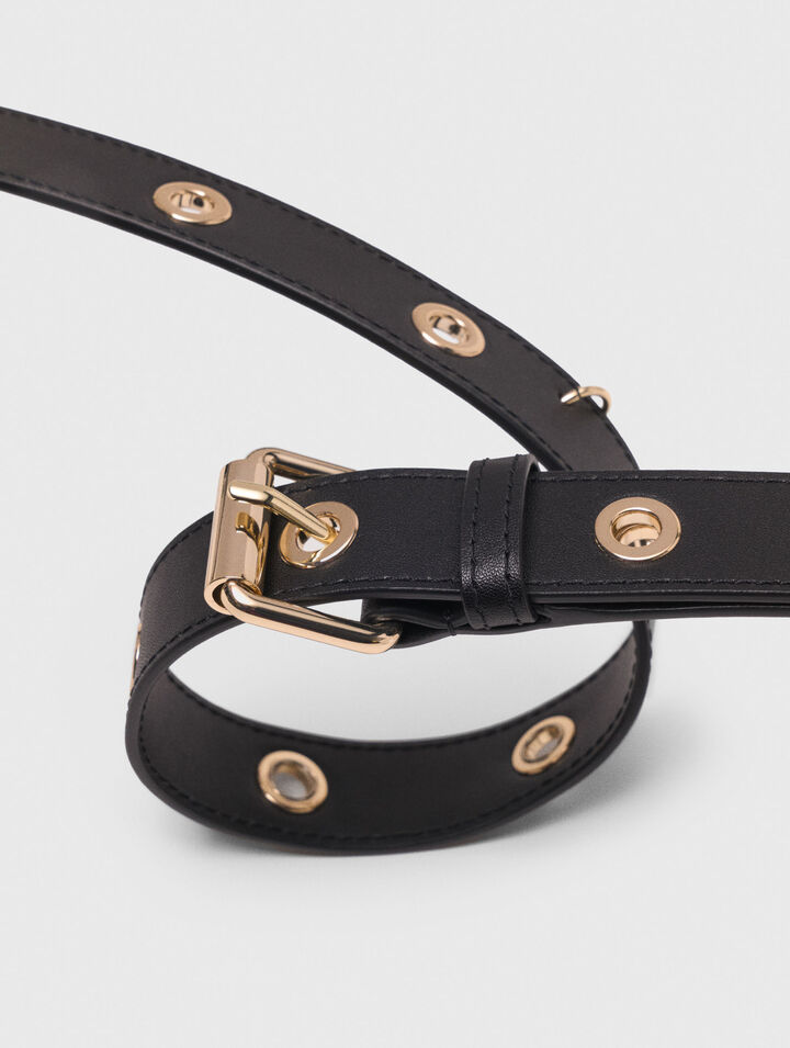 Bandoulière en cuir à œillets
