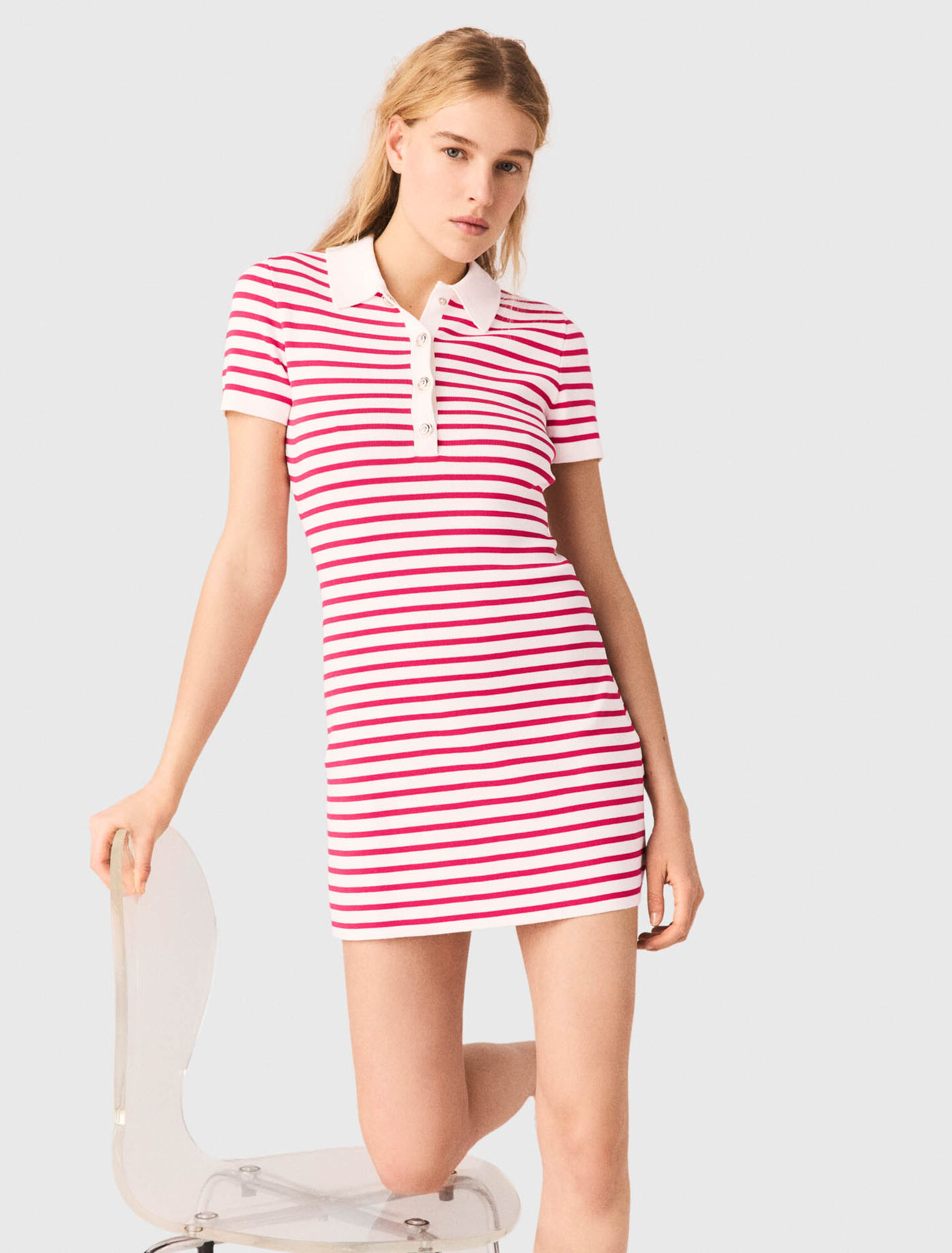 Robe polo ray&eacute;e