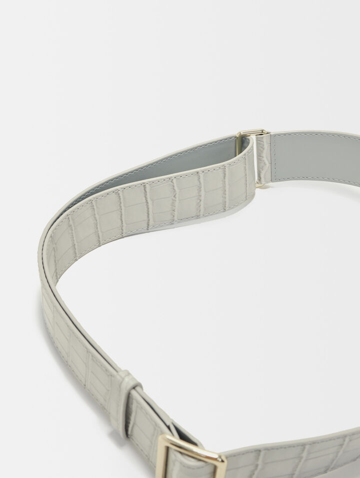 Bandoulière en cuir effet croco