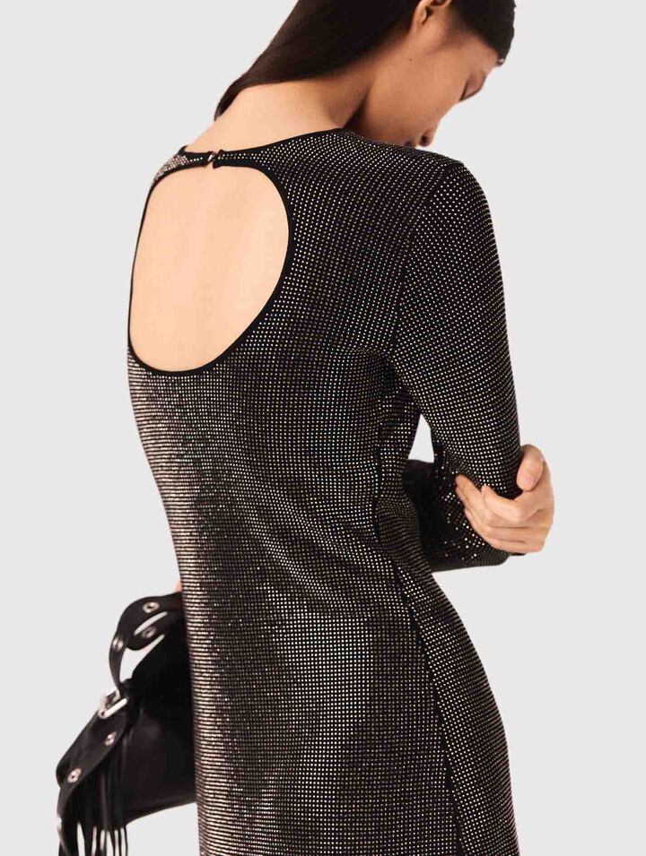 Short rhinestone knit dress