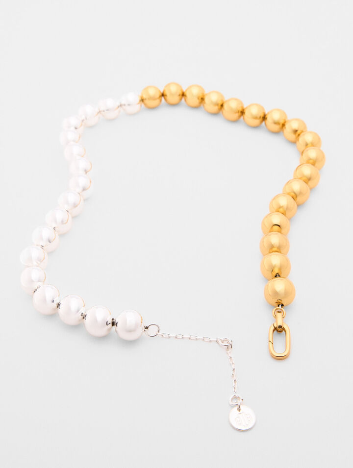 Collier perles bicolores