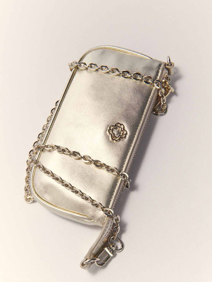 Sarah pouch en cuir métalisé