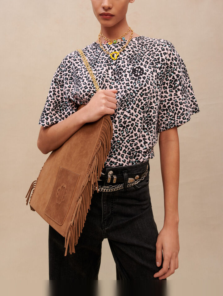 Leopard print cotton T-shirt