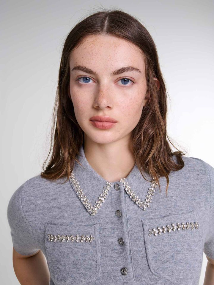 Pull en maille à strass