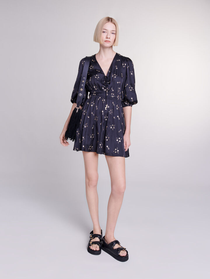 Short sequin-embroidered dress