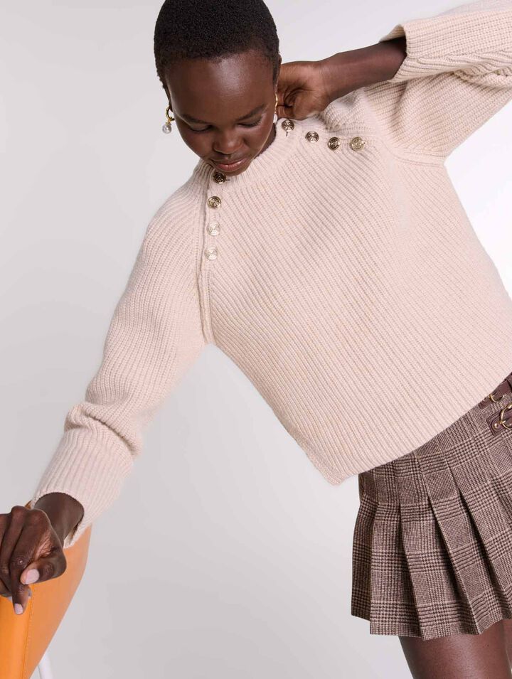 Pull côtelé en laine