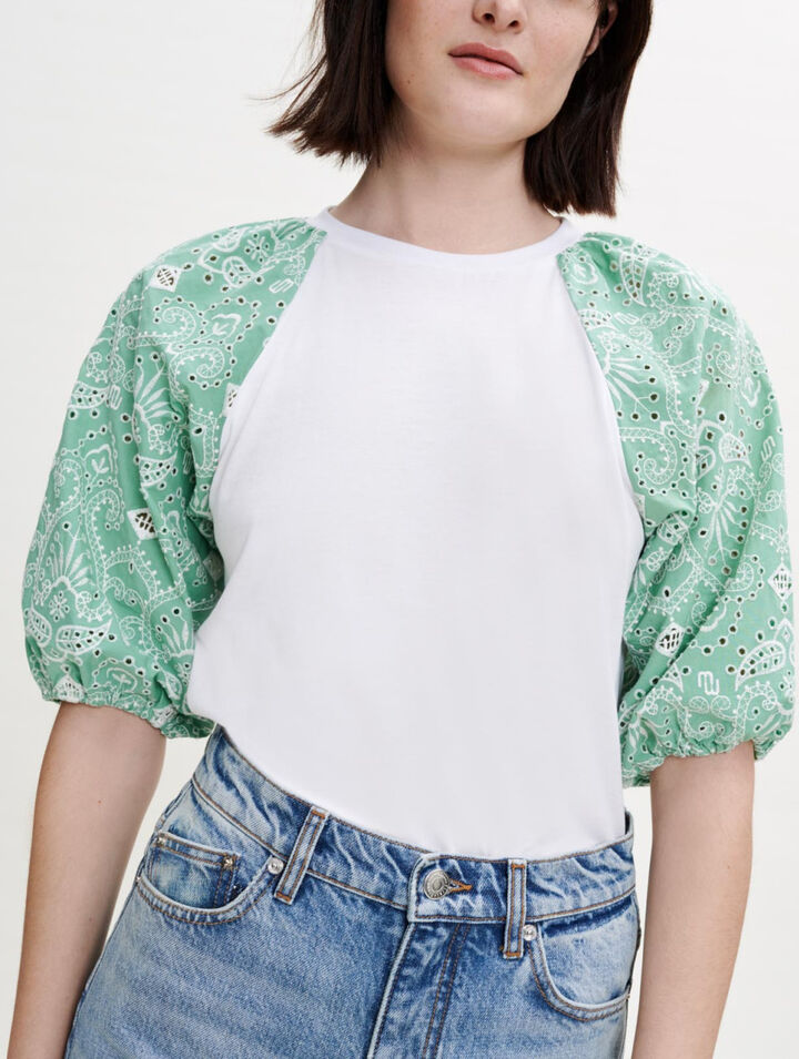 Tee-shirt en mix matière