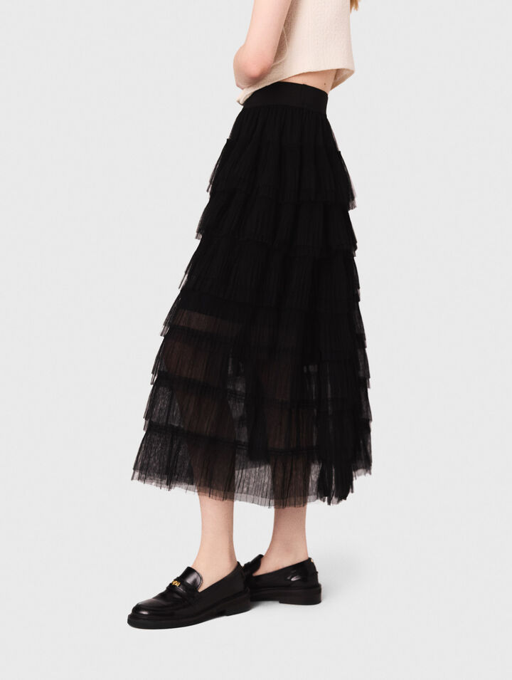 Jupe midi en tulle