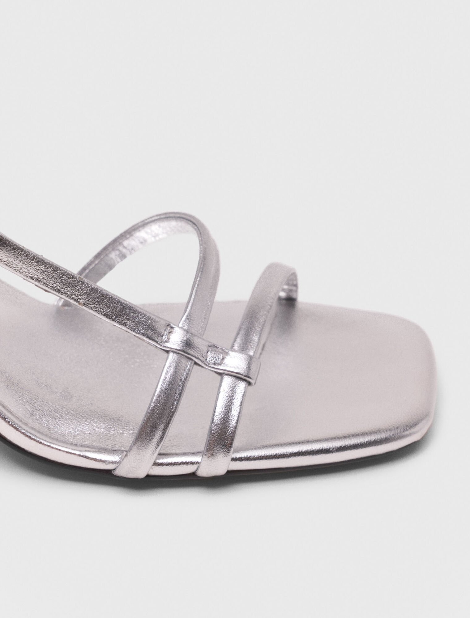 Metallic strappy heeled sandals