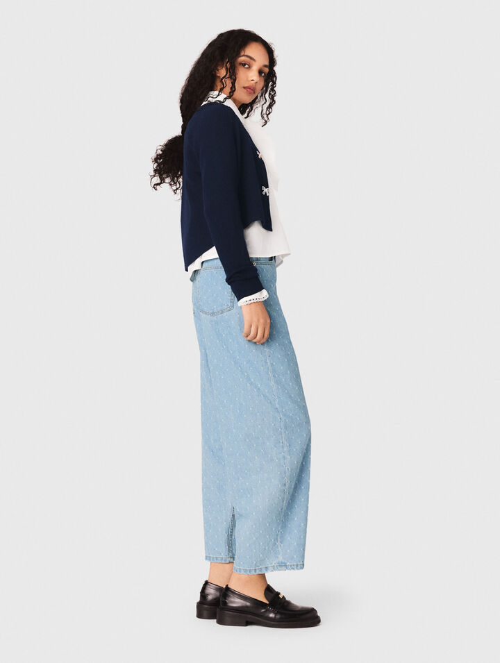 Cardigan &agrave; boutons n&oelig;ud bijoux