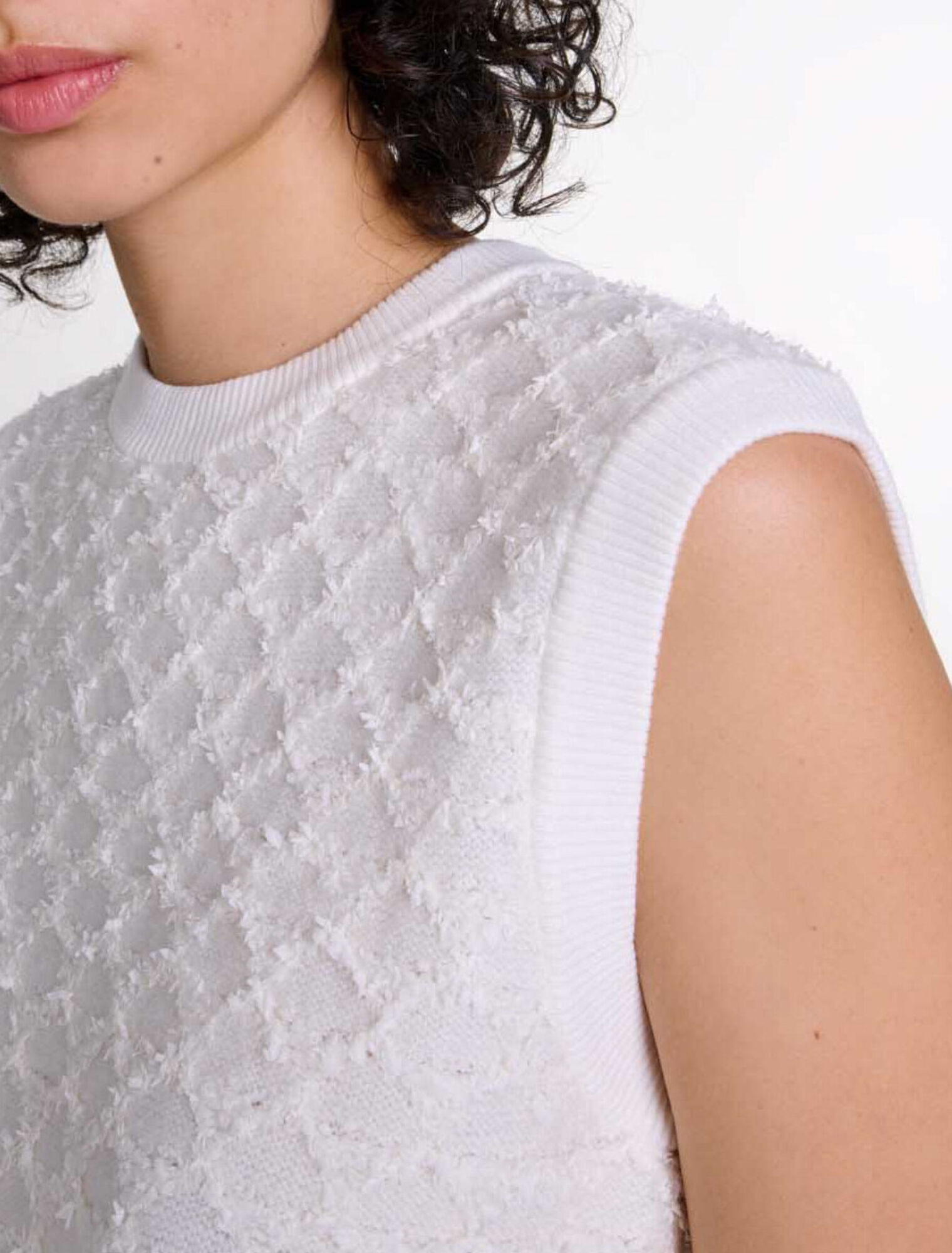 Pull sans manches en maille