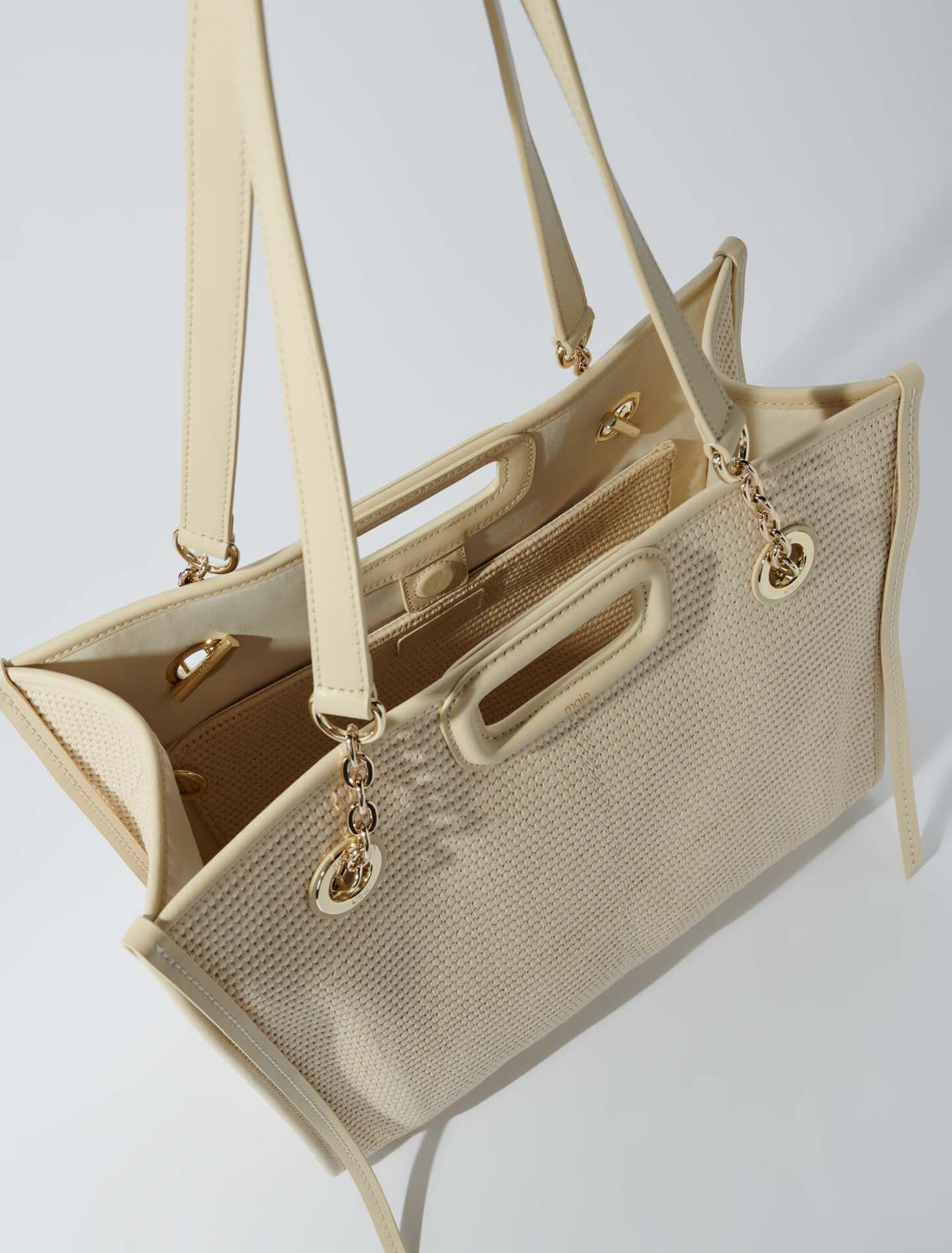 Cabas en textile effet raphia