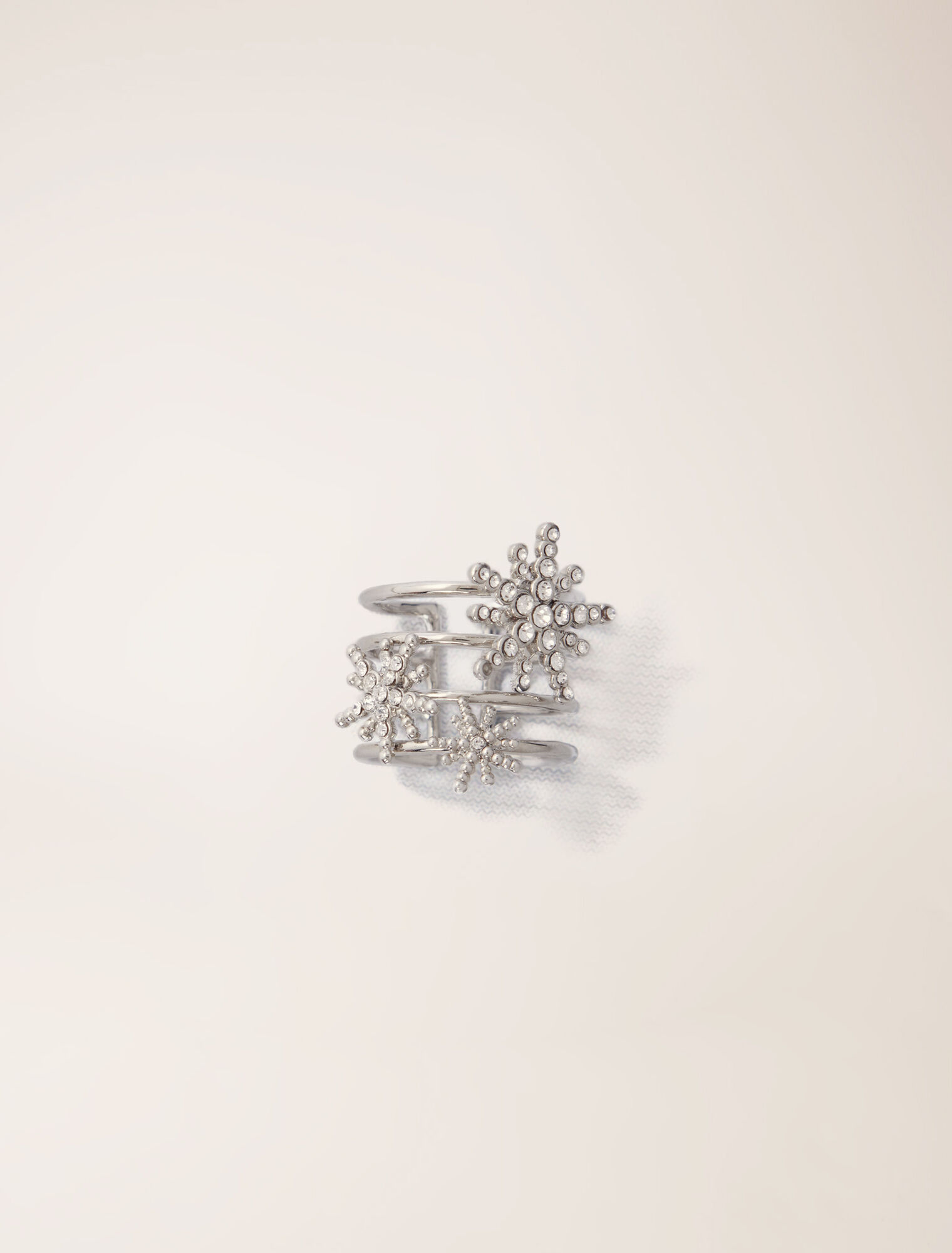 Bague anneaux à étoiles strassées