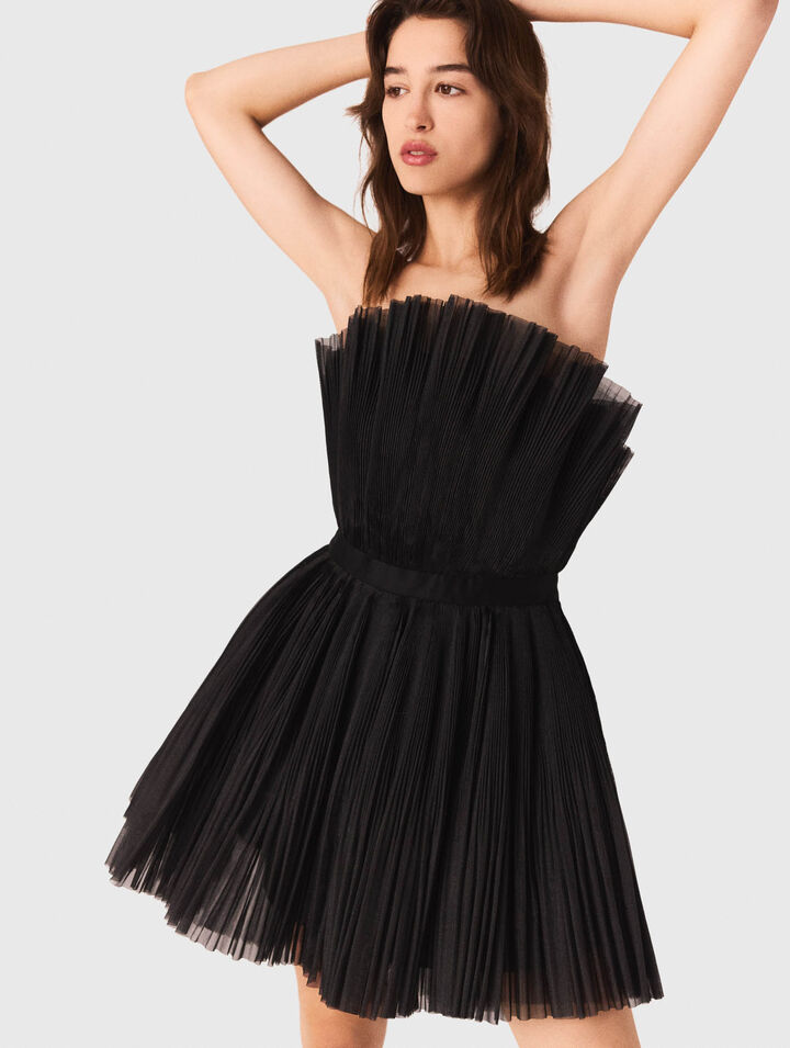 Robe bustier en tulle et organza