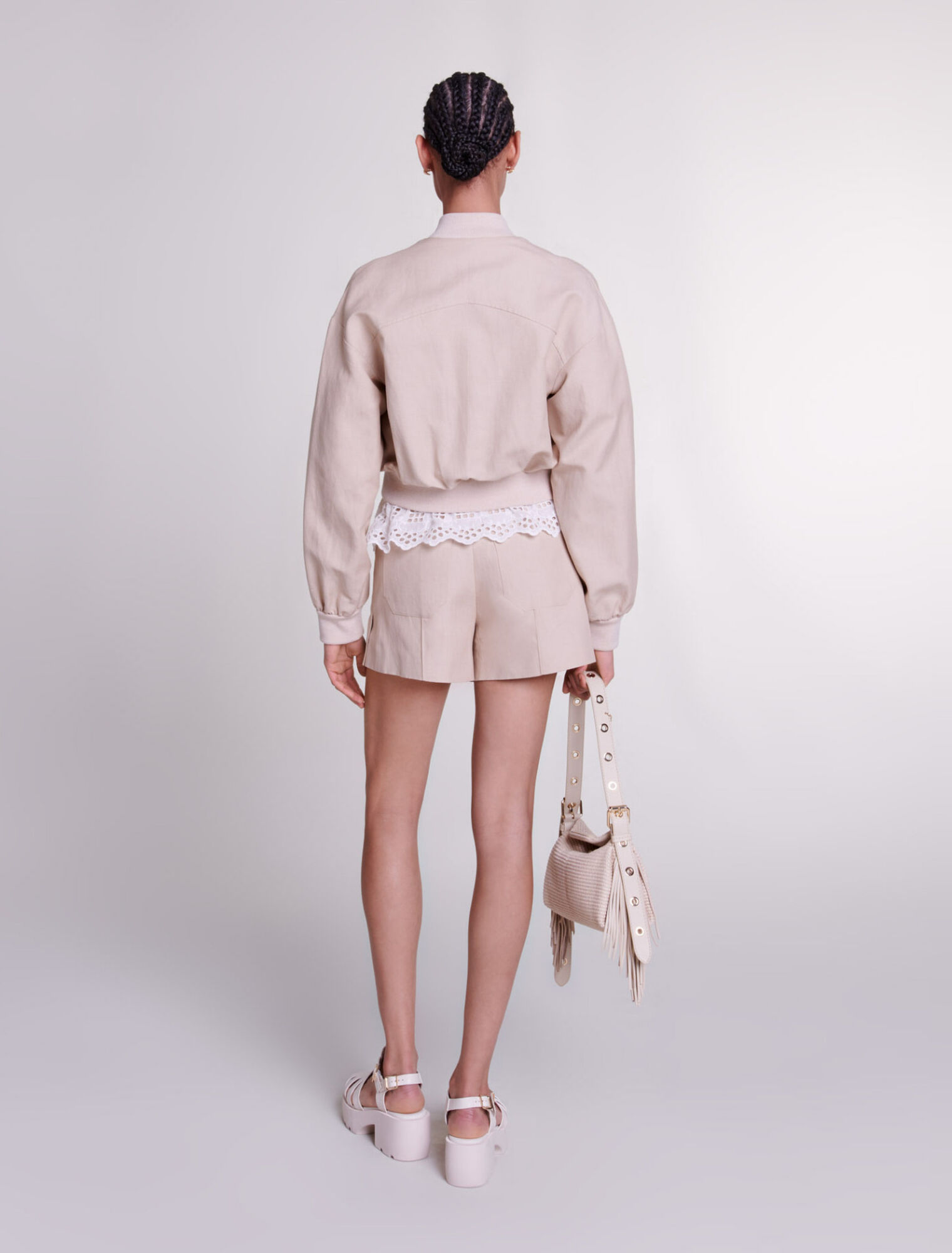 Cropped linen jacket