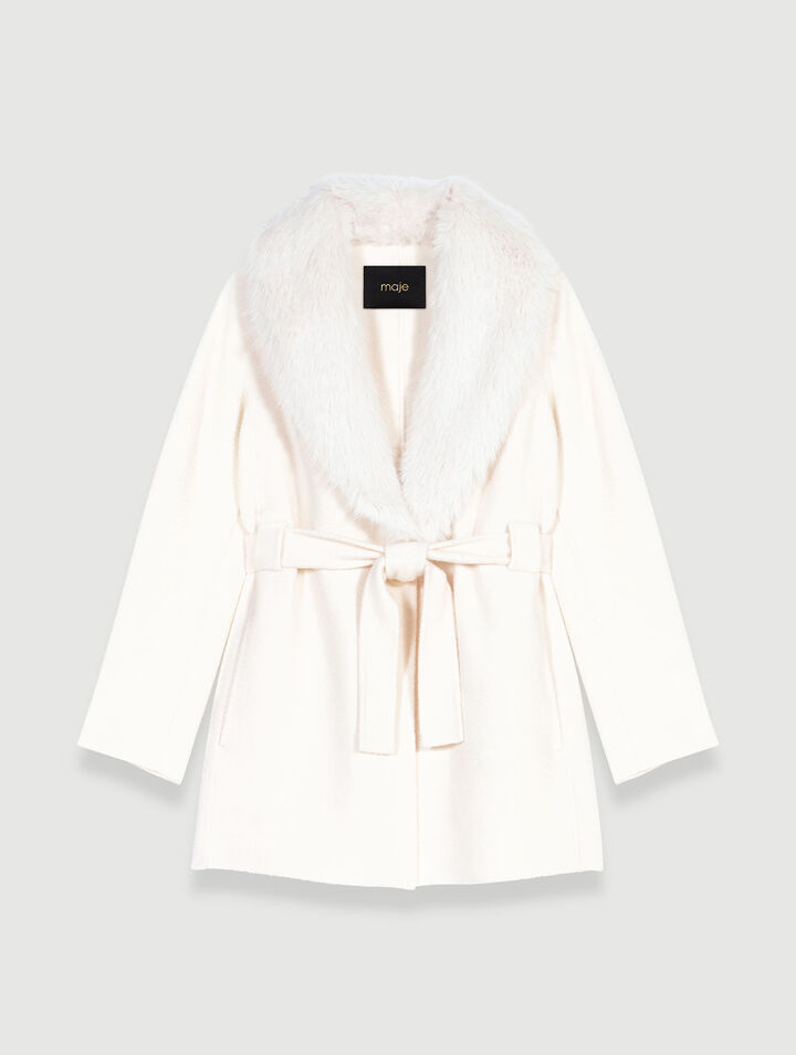Manteau long en fausse fourrure