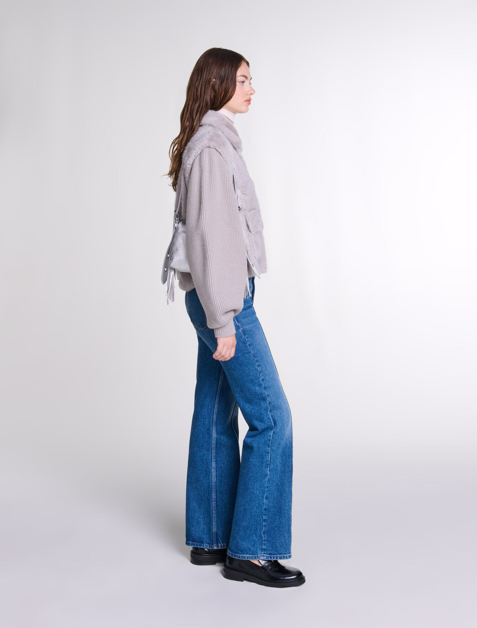 Veste fausse fourrure bi-matière