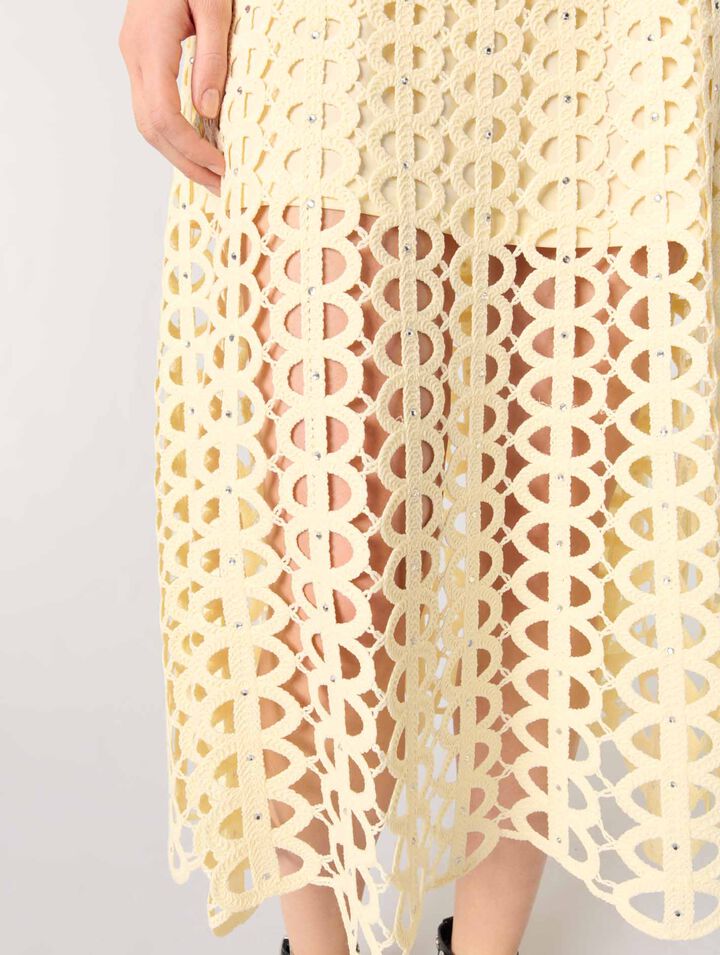 Robe midi en crochet strassé