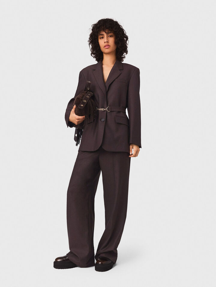 Belted suit jacket