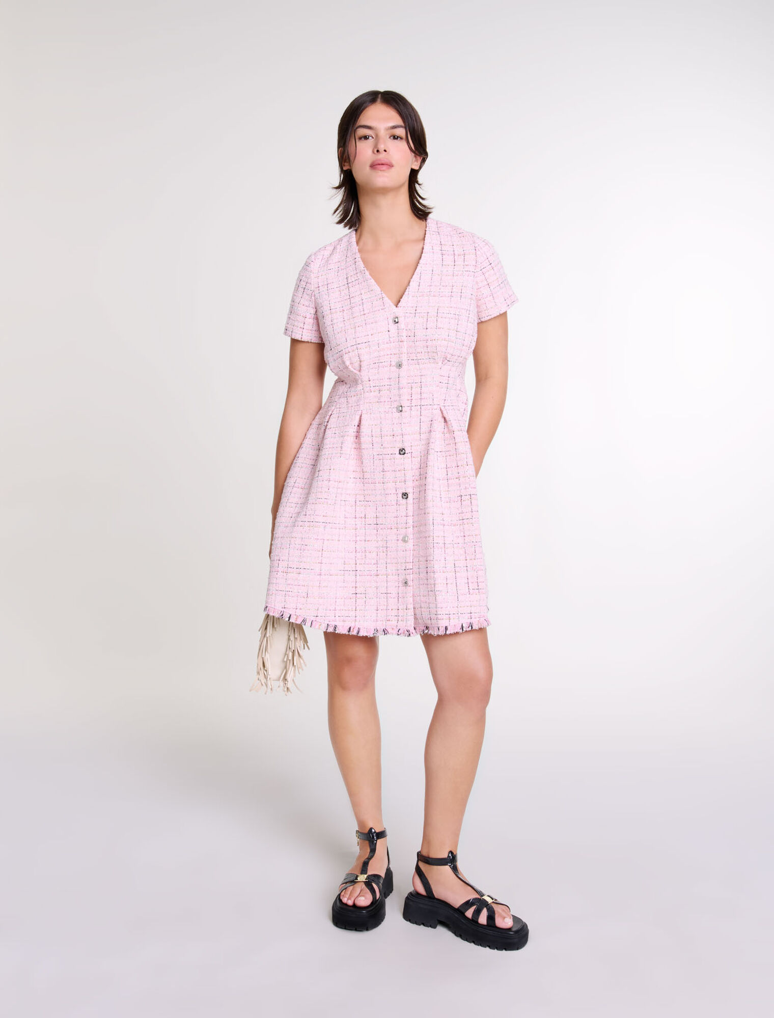 Tweed babydoll dress