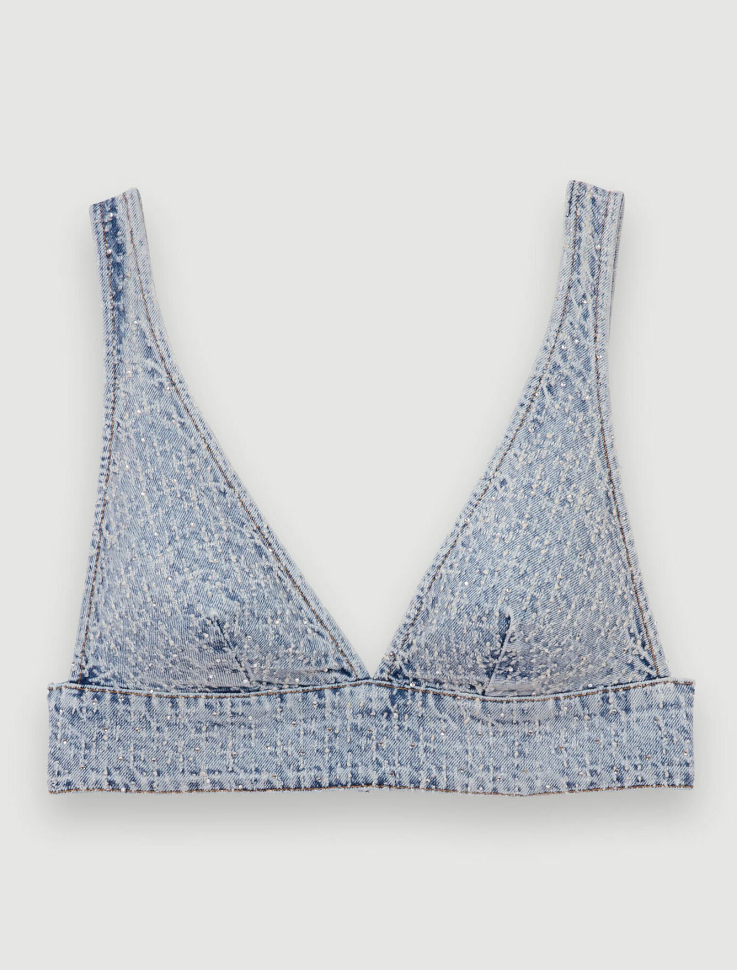 Brassière en jean strassé