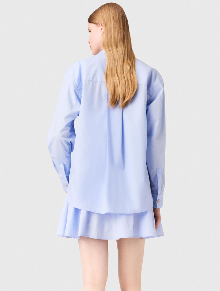 Chemise longue en popeline