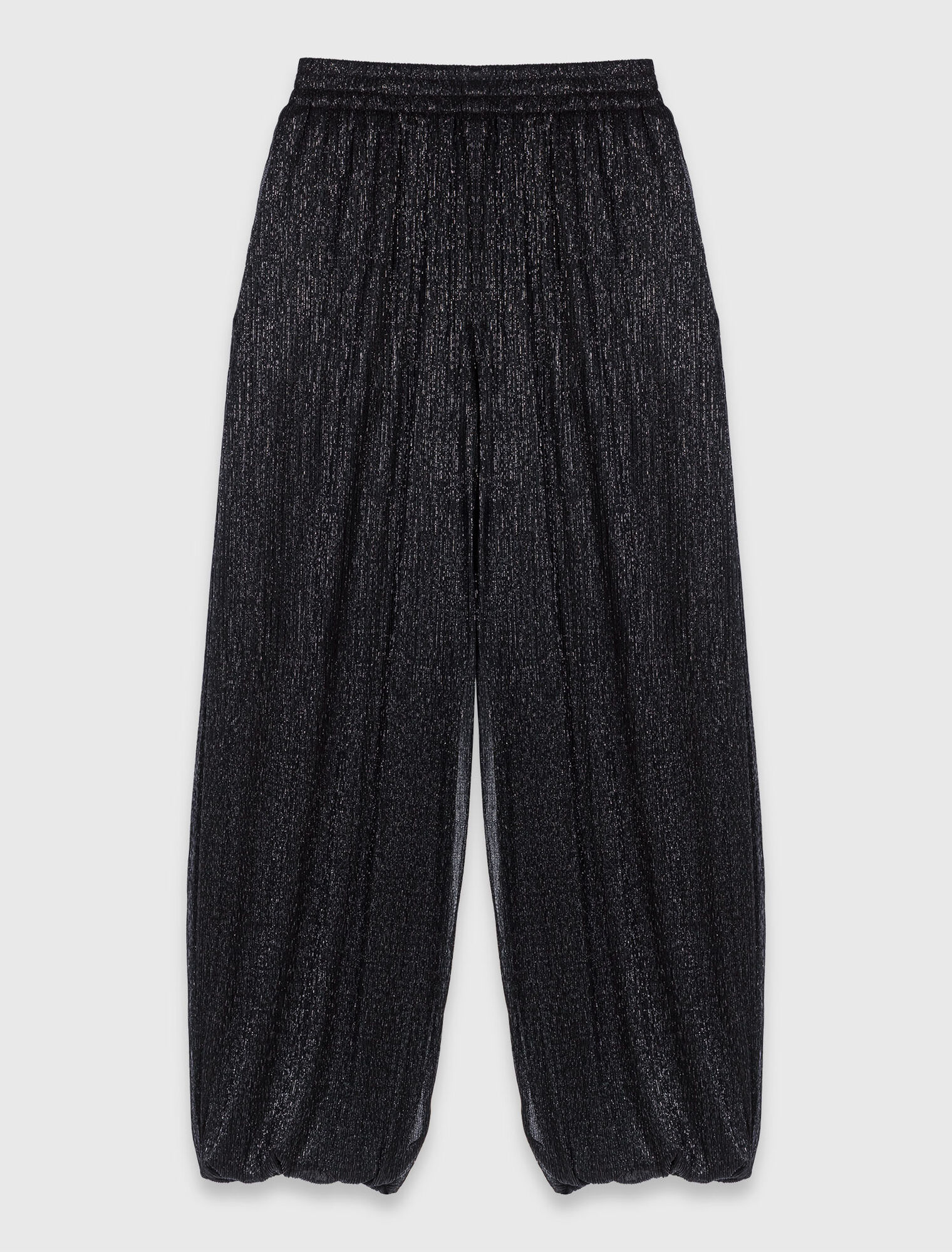 Pantalon large effet métallisé