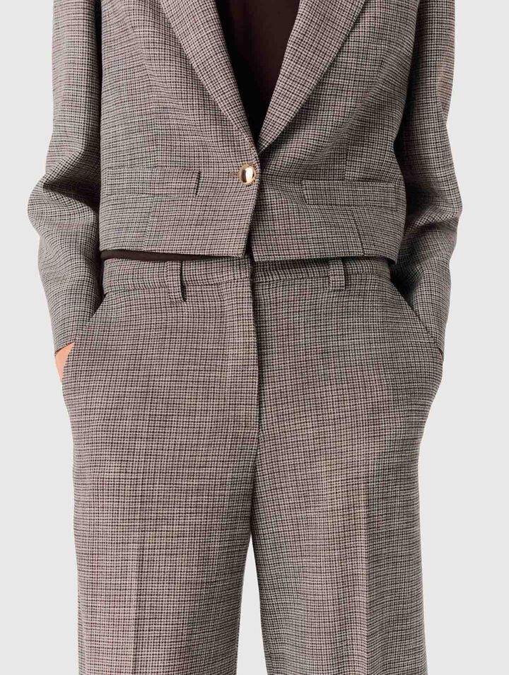Checked suit trousers