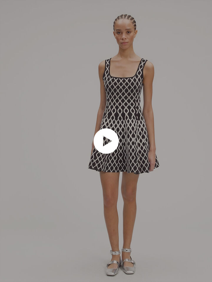 Jacquard knit short dress