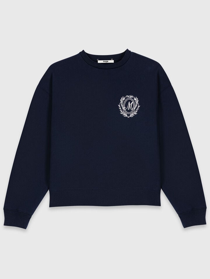 Sweatshirt with poplin details