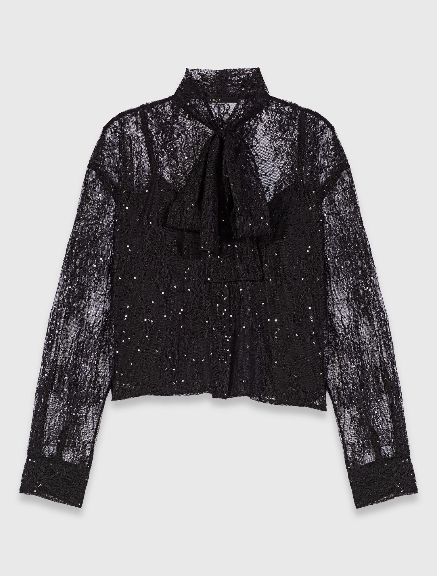Lace pussy bow shirt