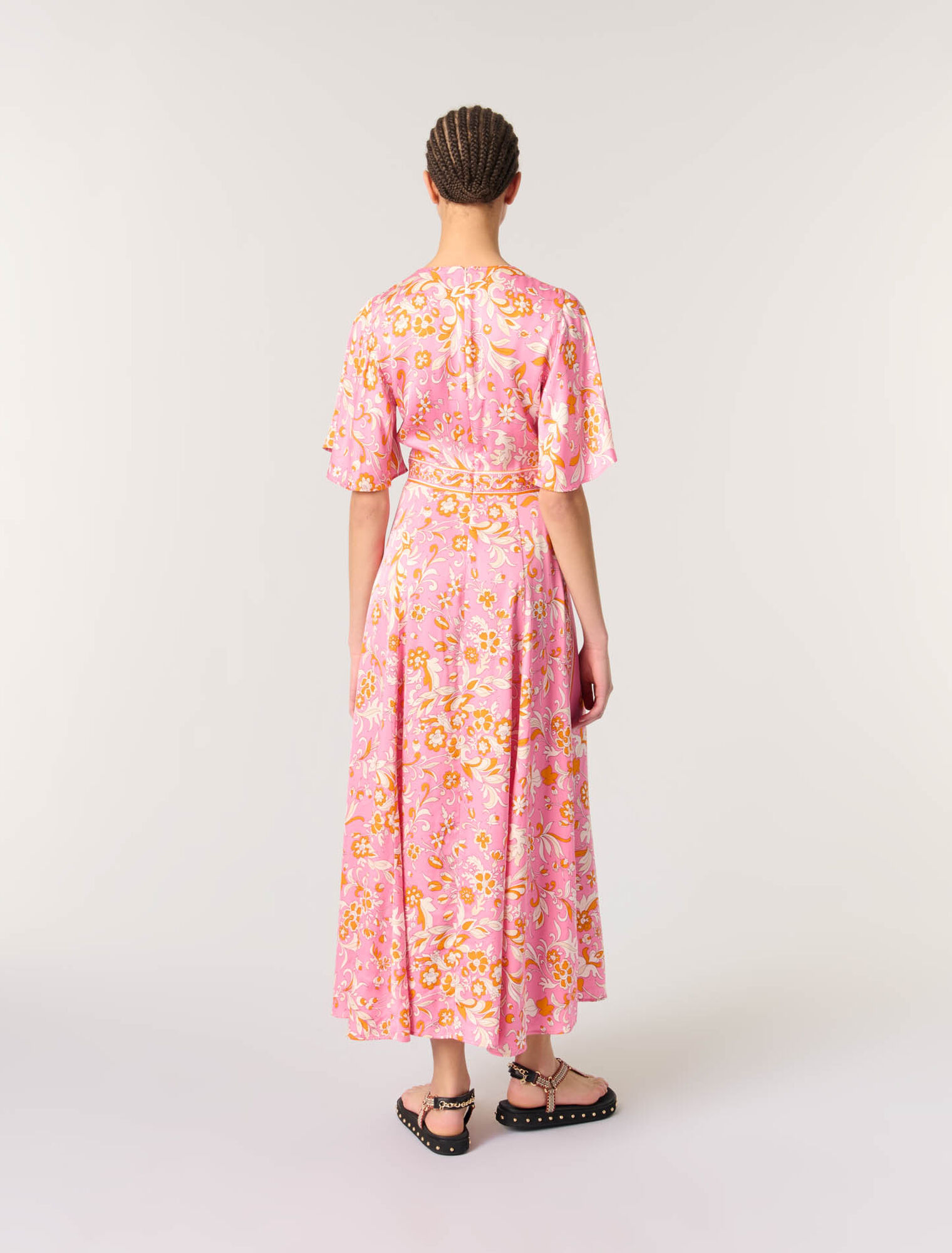 Robe longue fluide imprimée 