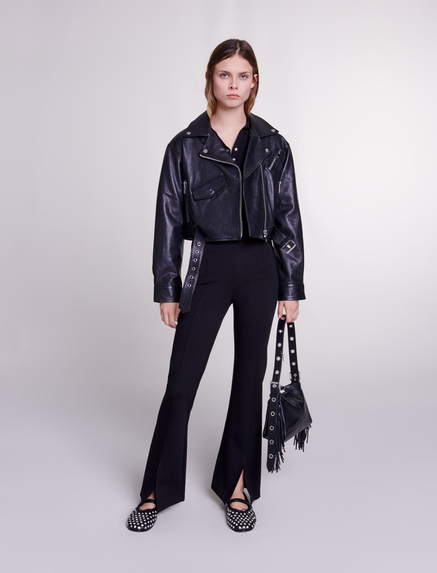 Pantalon cuir fendu online