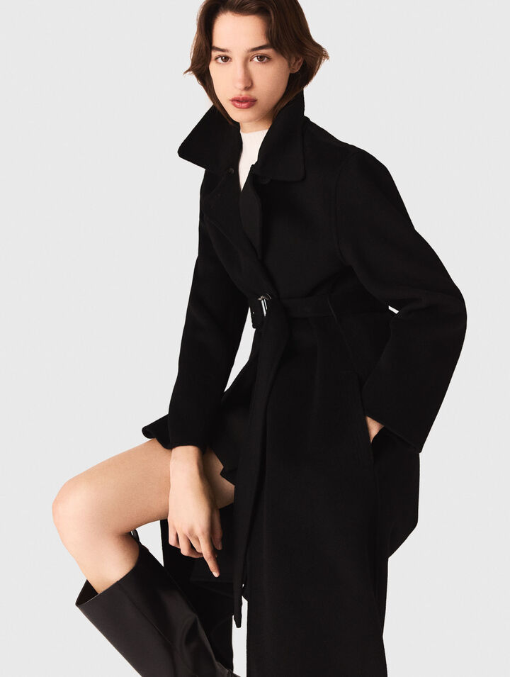 Manteau double face à col amovible