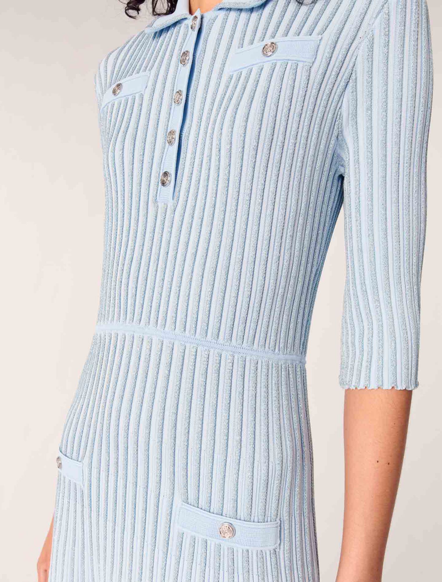 Robe midi en maille côtelée