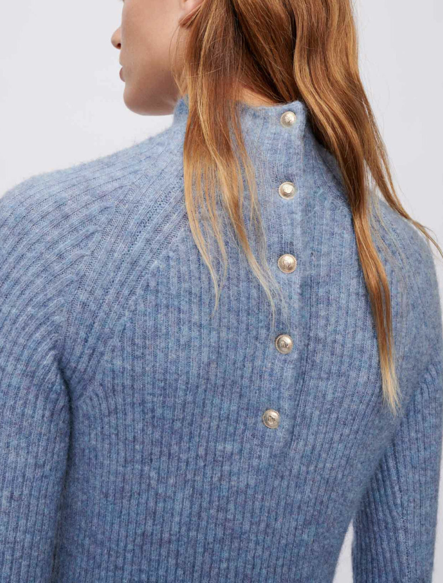 High collar mohair dress