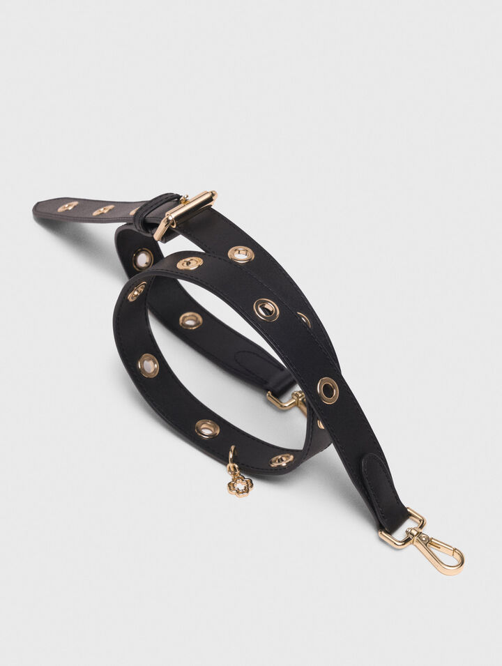 Bandoulière en cuir à œillets