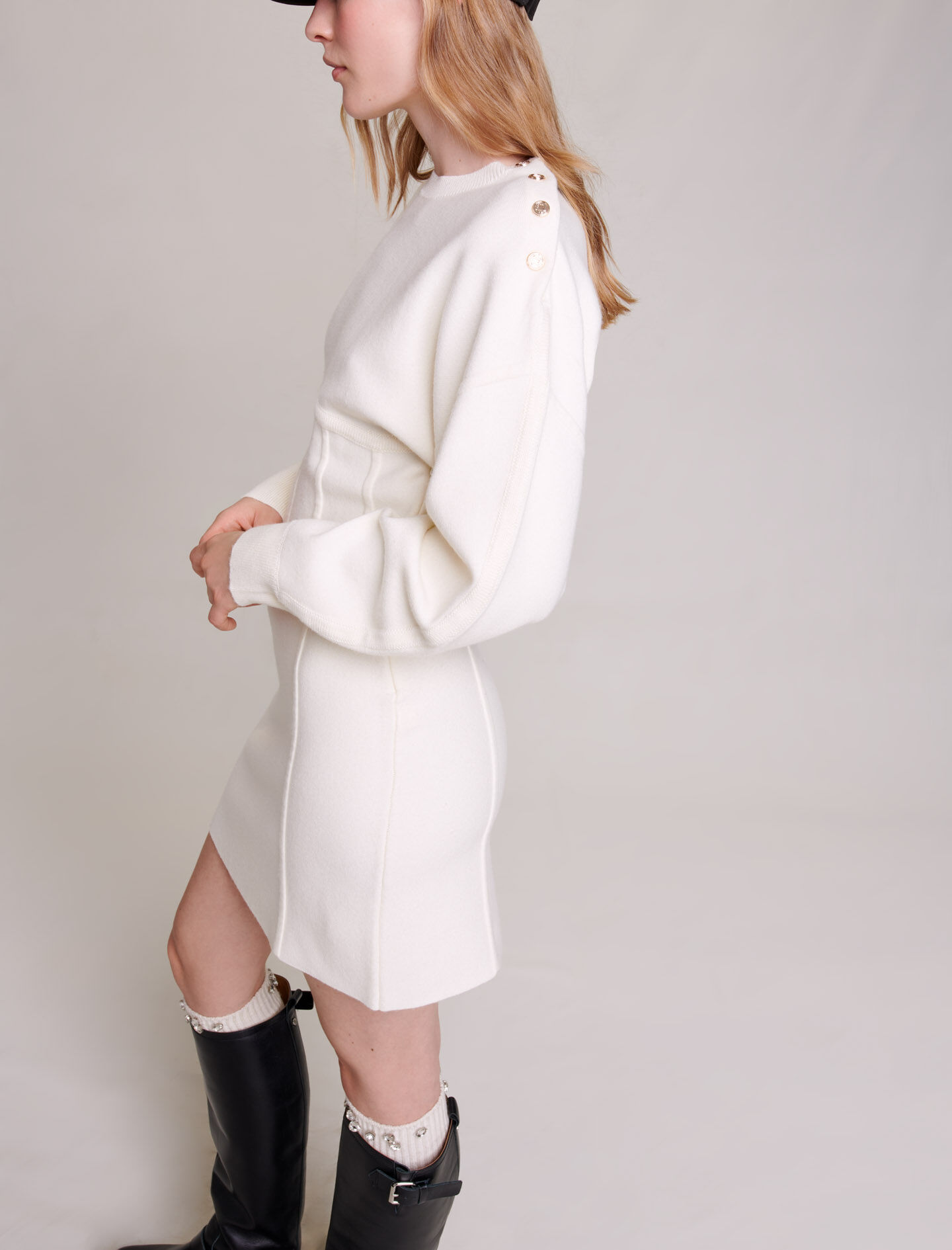 Corset effect jumper dress Dresses Maje