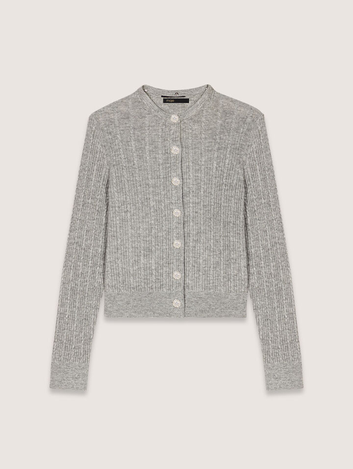 Cardigan à col bijoux amovible