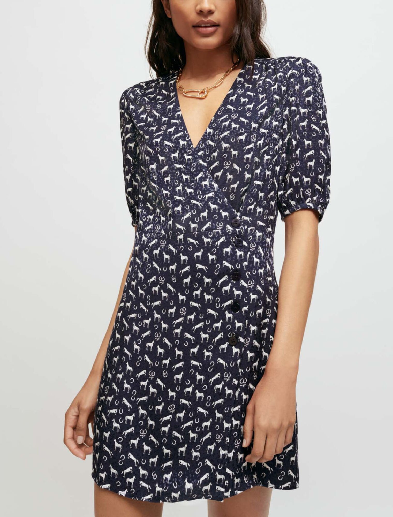 Robe en Jacquard imprimé chevaux