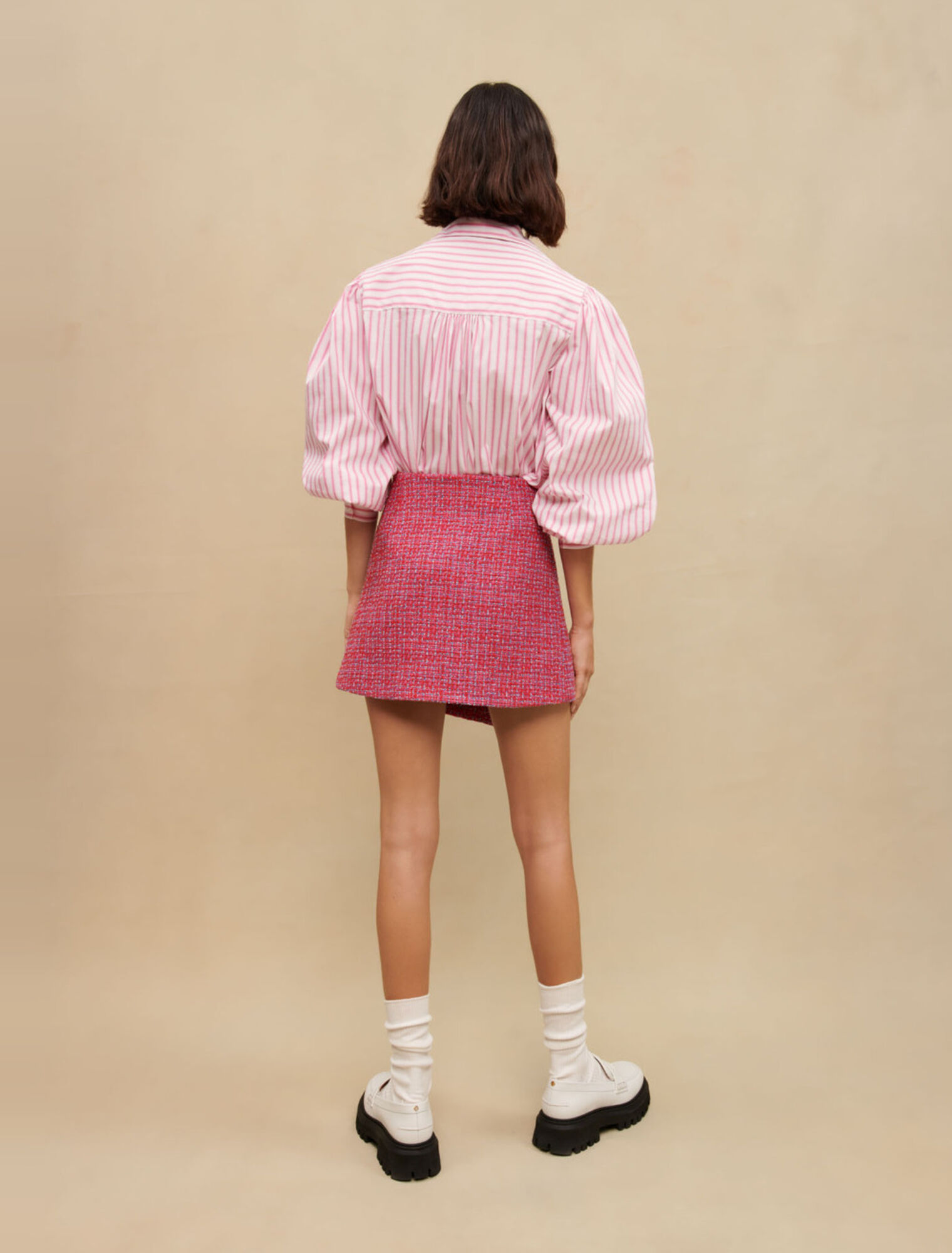 Wrap skirt in tweed