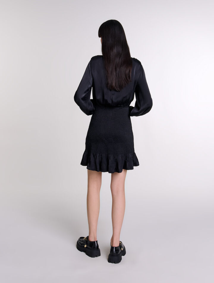 Robe courte smockée