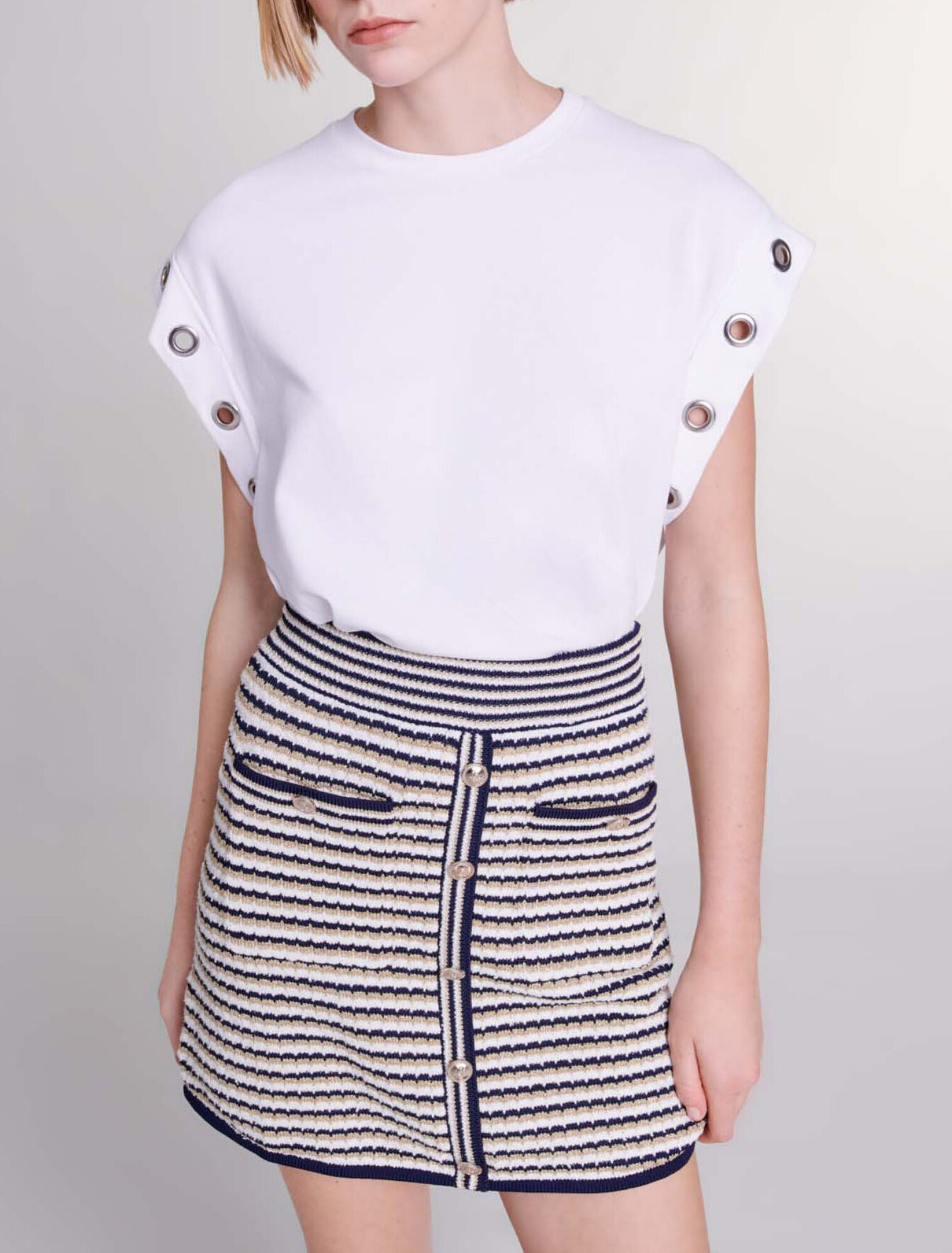 Knit mini skirt