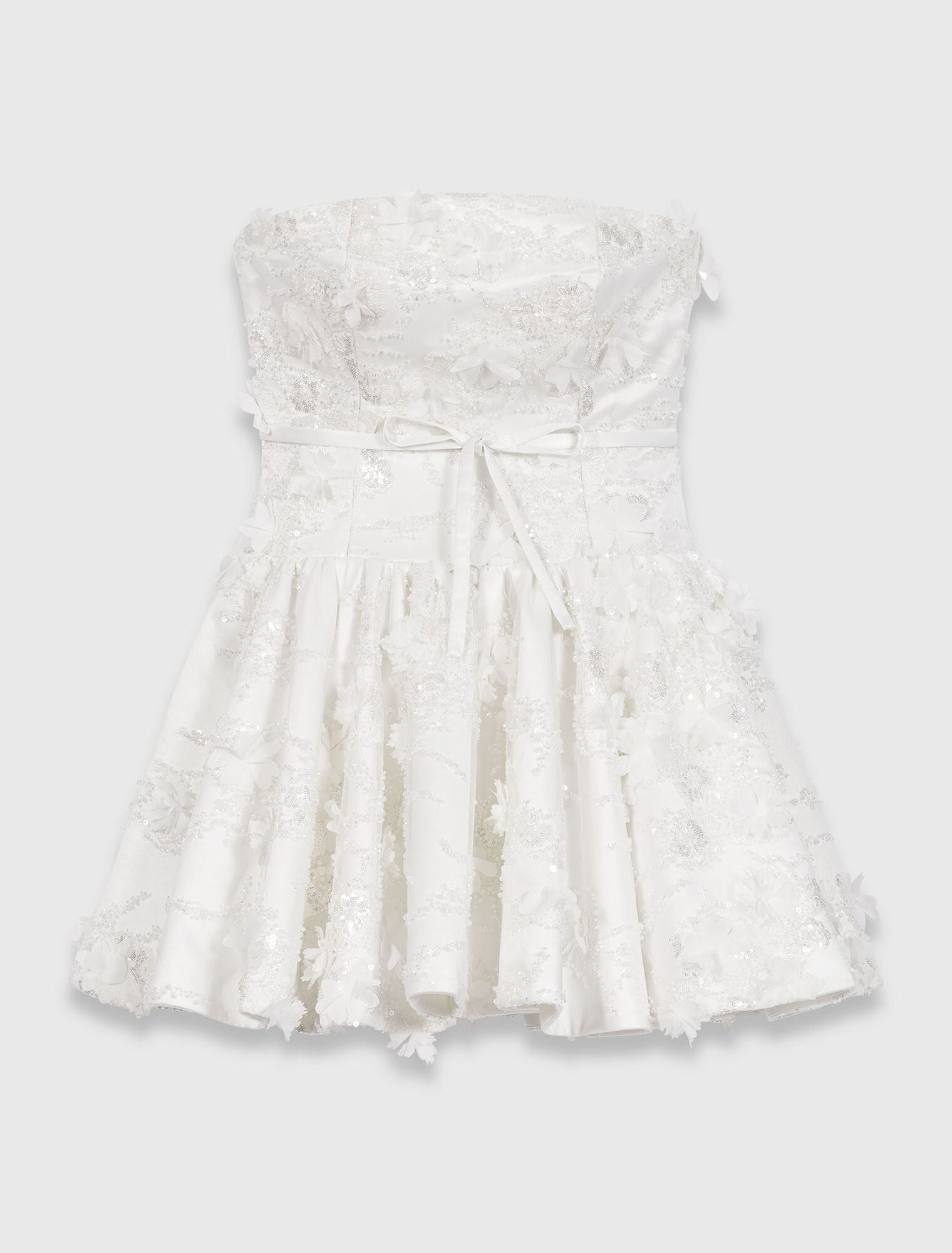 Robe bustier courte brod&eacute;e